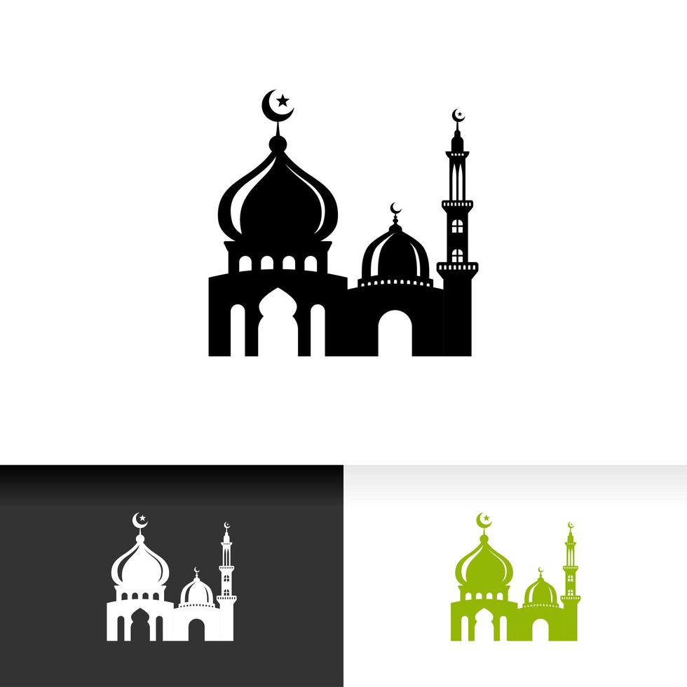 modelo de design de ilustração vetorial silhueta mesquita. desenho do símbolo da mesquita vetor