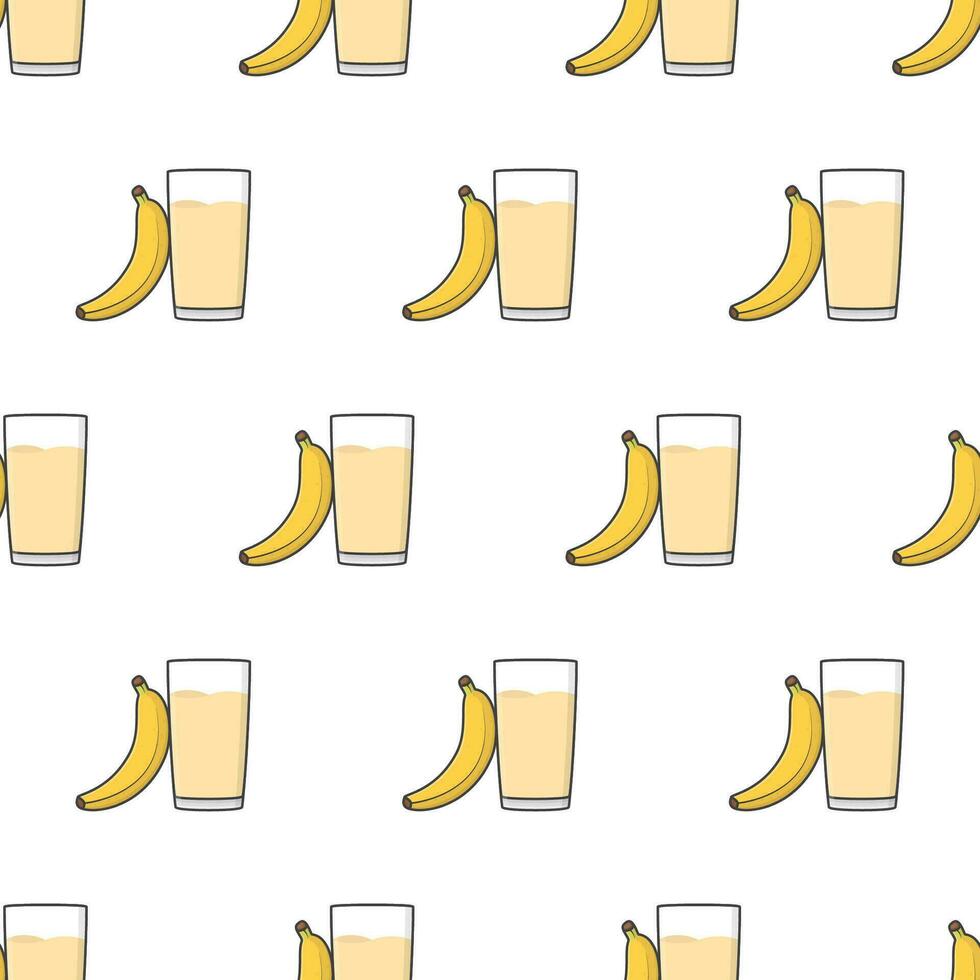 banana suco desatado padronizar em uma branco fundo. banana tema vetor ilustração