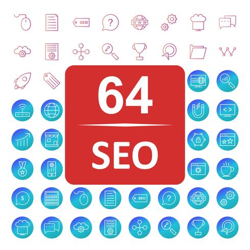 Conjunto de vetor SEO Search Engine Optimization Icons