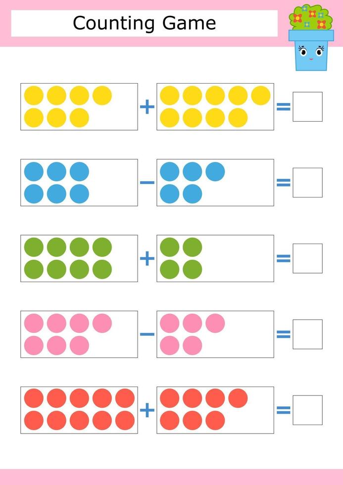 jogo de contagem para crianças pré-escolares. o estudo da