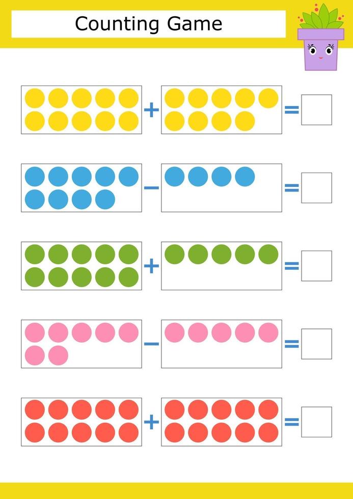 jogo de contagem para crianças pré-escolares. o estudo da