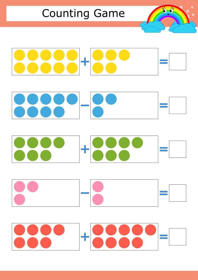 jogo de contagem para crianças pré-escolares. o estudo da