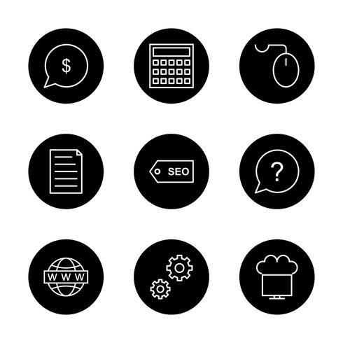 Conjunto de vetor SEO Search Engine Optimization Icons