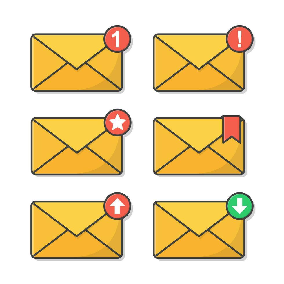 notificação mensagem ou o email vetor ícone ilustração. enviar envelope notificação plano ícone