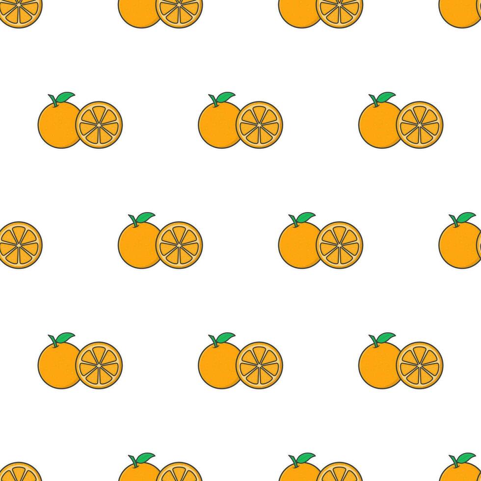 laranja fatia desatado padronizar em uma branco fundo. laranja tema vetor ilustração