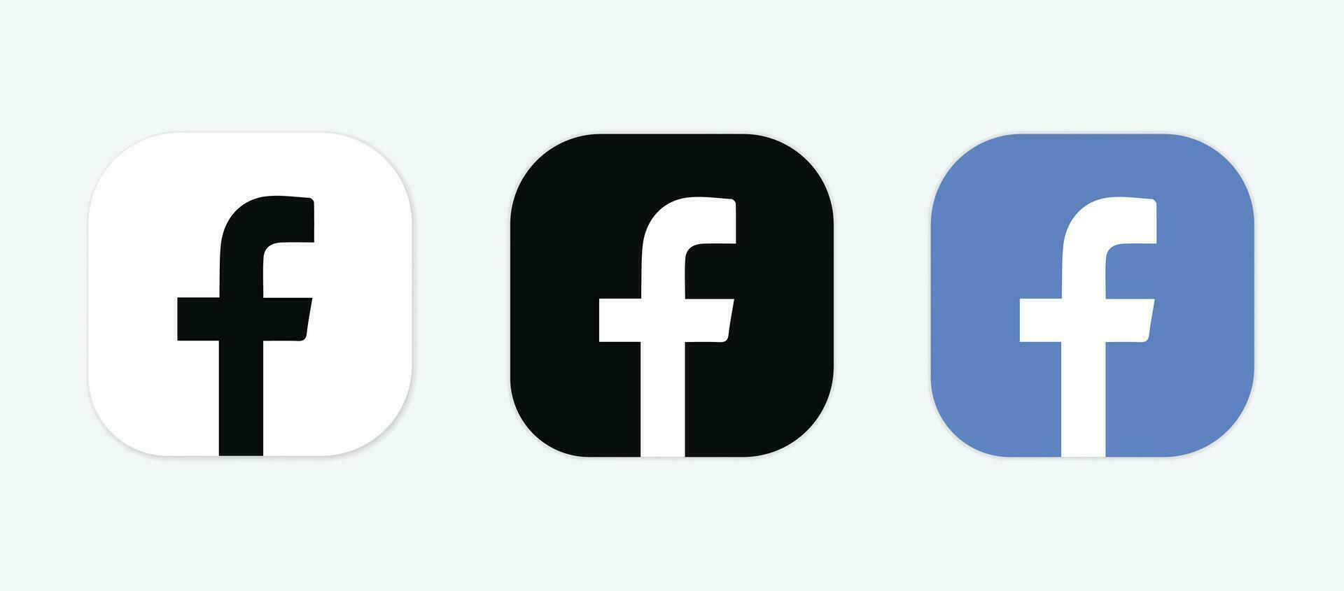 conjunto do social trabalho em rede ícones. Facebook plano ícones isolado em branco fundo. Facebook vetor logotipo ícone definir.