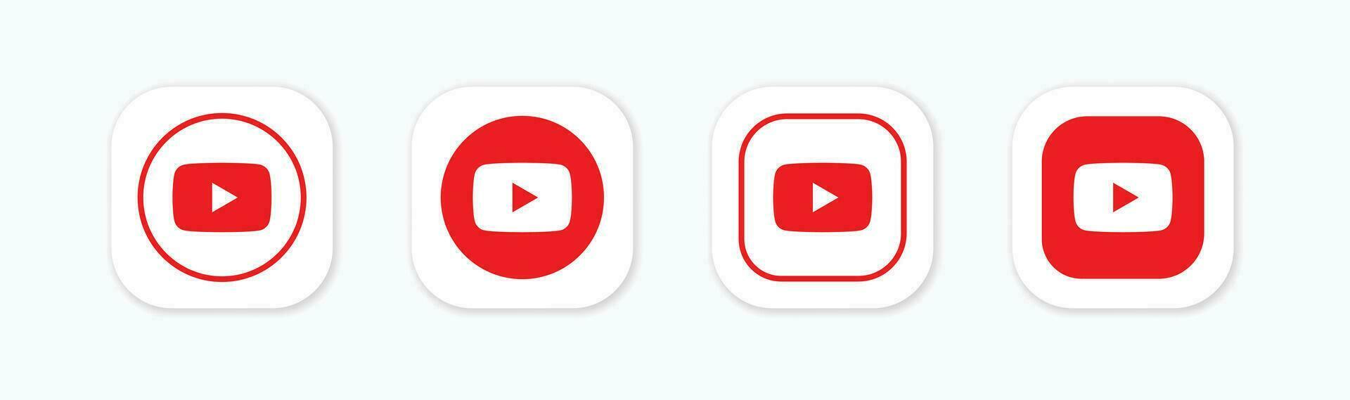 Youtube ícone. Youtube social meios de comunicação logotipo. vetor