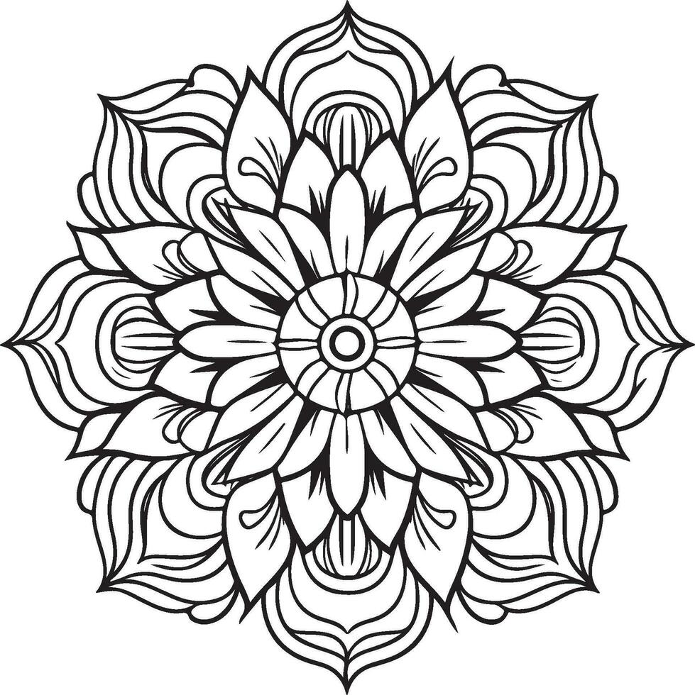 página para colorir mandala vetor