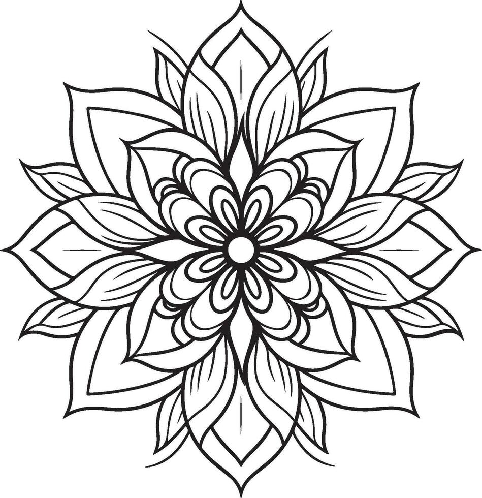 página para colorir mandala vetor