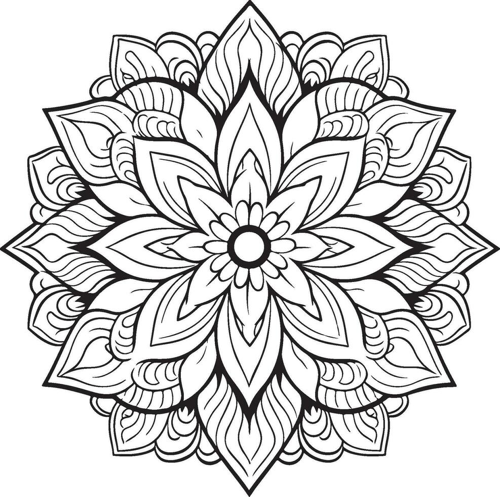 página para colorir mandala vetor