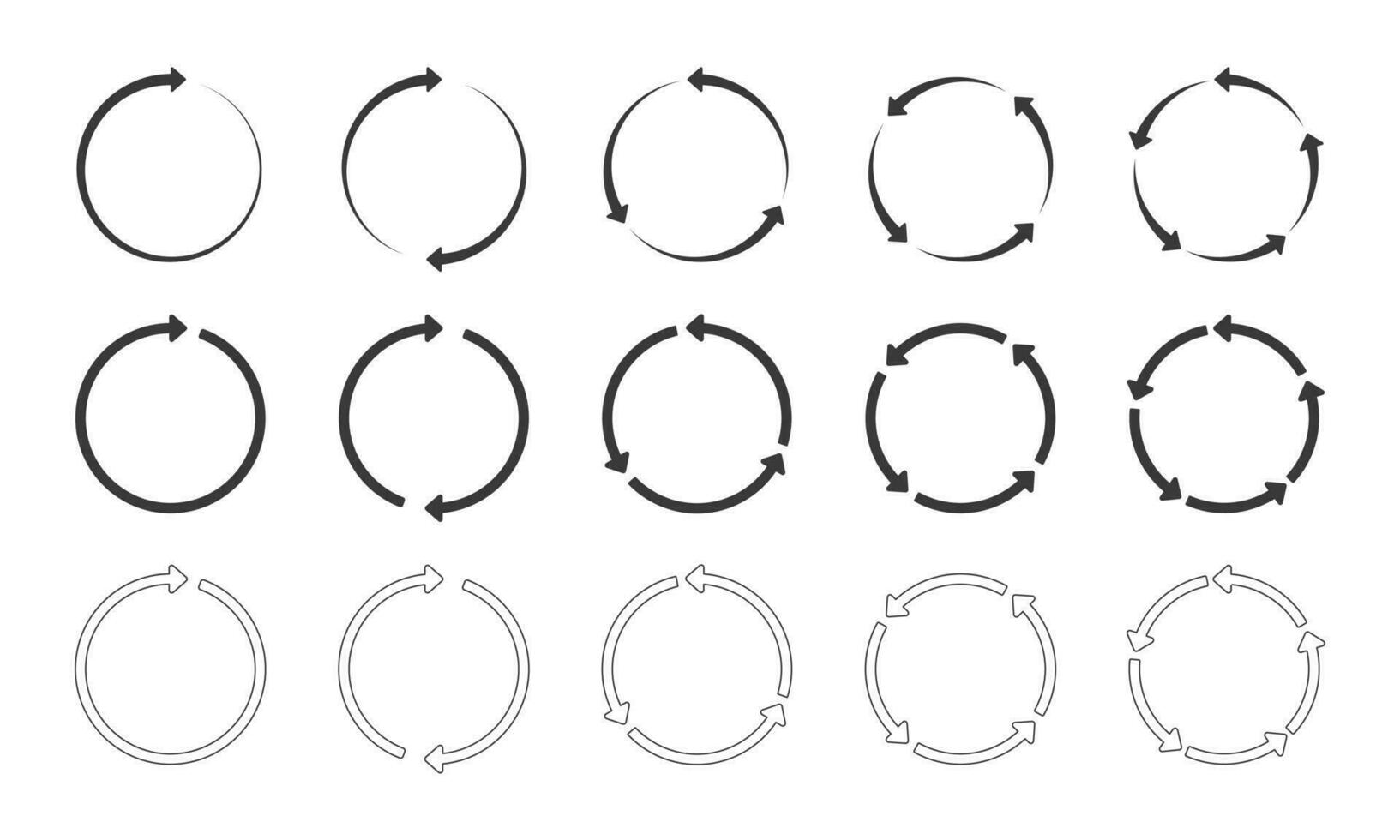 conjunto do Setas; flechas ciclo Projeto modelo. vetor ilustração.