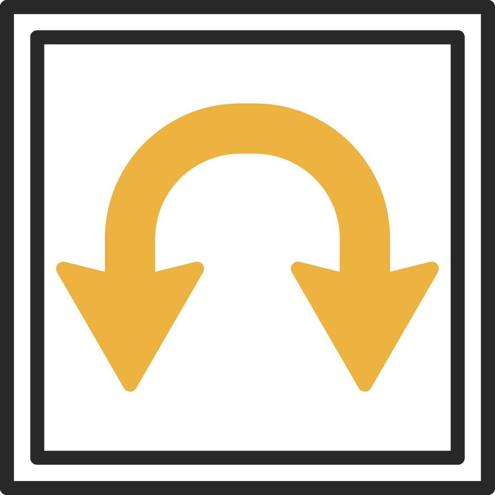 Duplo curva vetor ícone Projeto