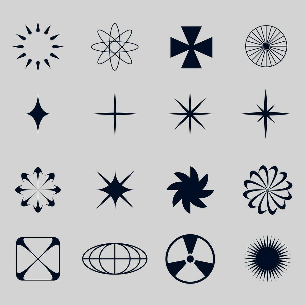 conjunto do vários símbolos e formas vetor