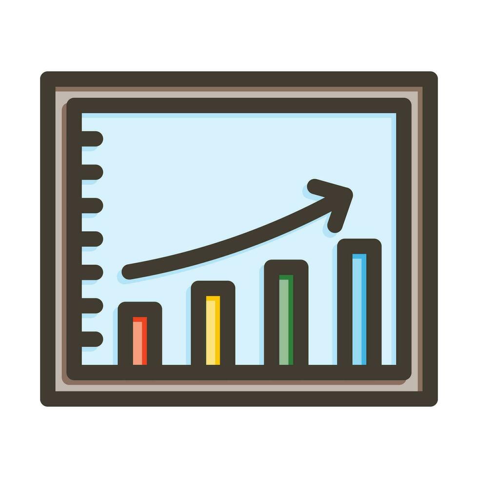 Barra gráfico vetor Grosso linha preenchidas cores ícone para pessoal e comercial usar.