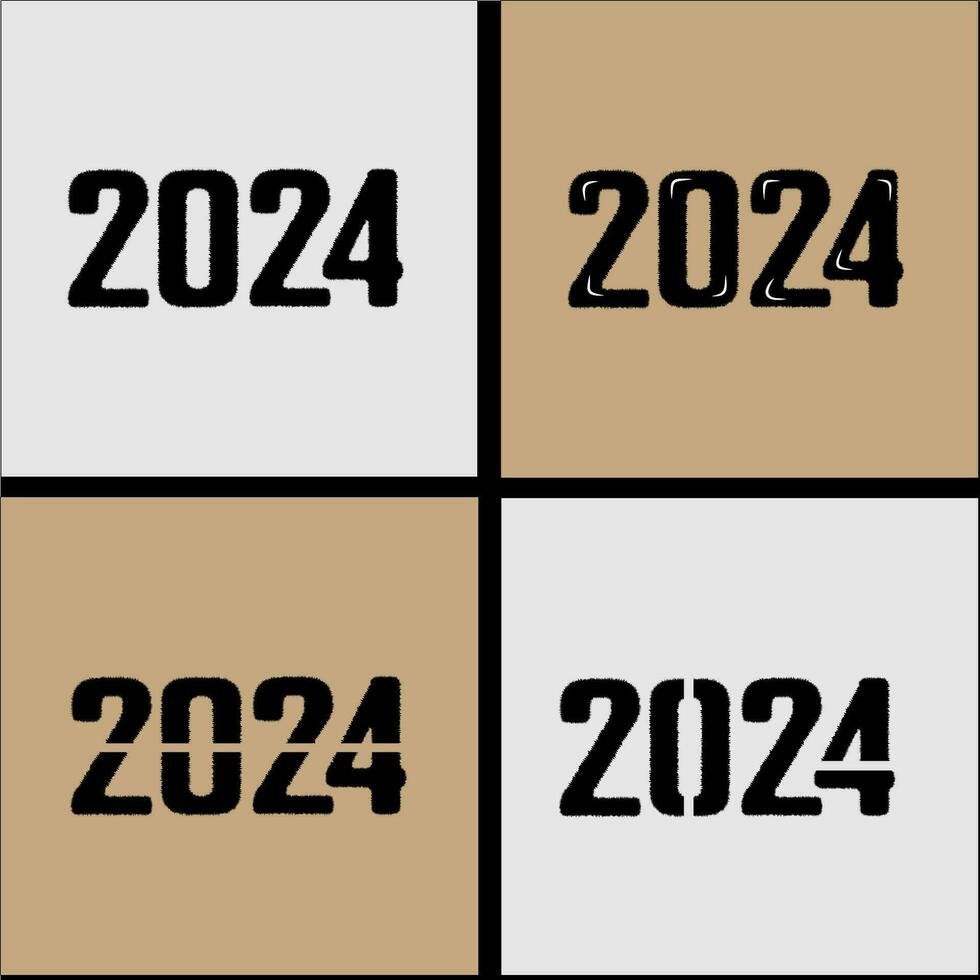 2024 feliz Novo ano logotipo texto Projeto conjunto do 2024 número Projeto modelo vetor