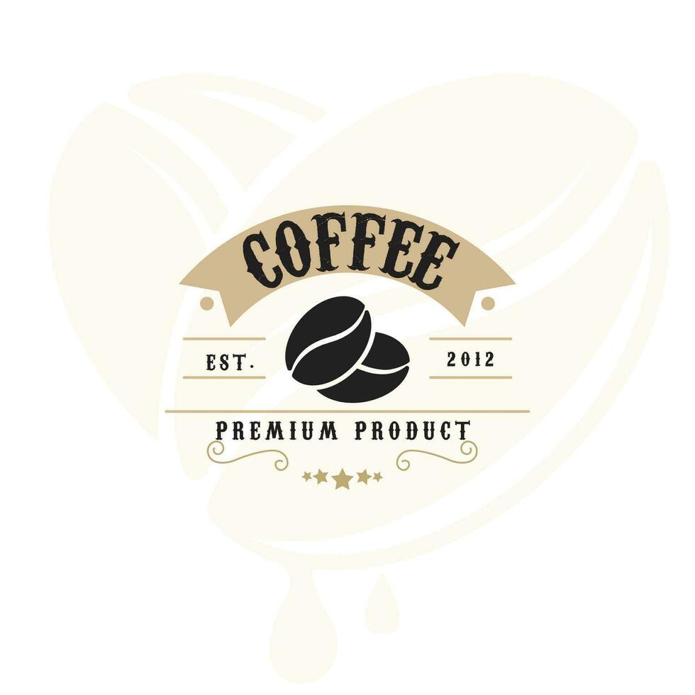logotipo do café - ilustração vetorial, cenografia emblema em fundo preto. vetor