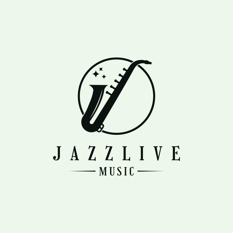 jazz viver música logotipo Projeto círculo forma saxofone vetor