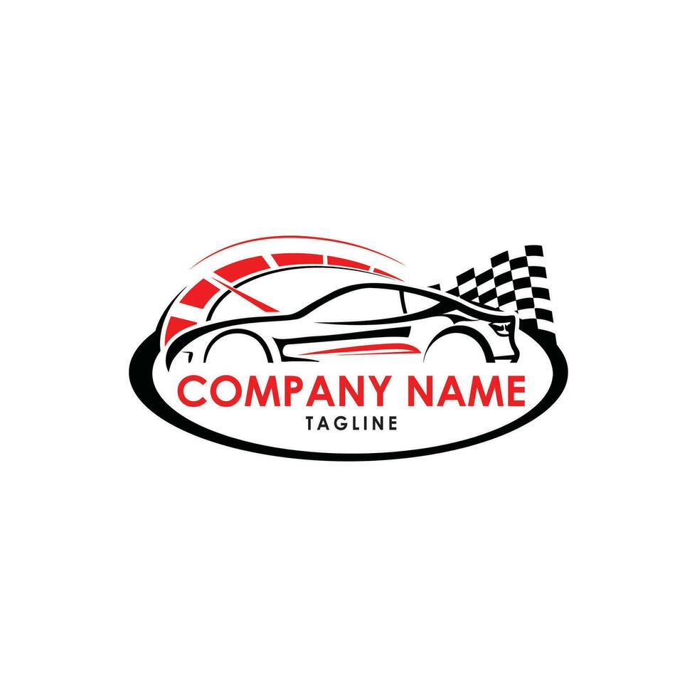 design de logotipo de corrida de carros vetor