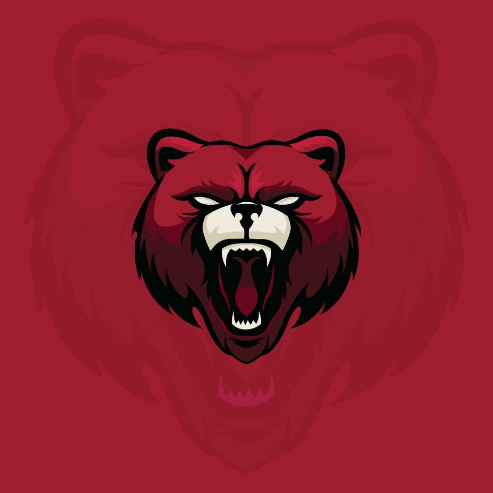 logotipo de urso pardo profissional moderno para uma equipe esportiva vetor