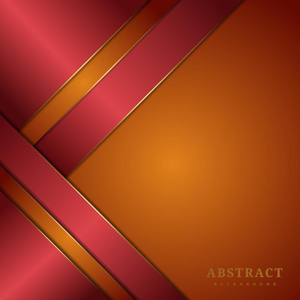 abstrato geométrico diagonal laranja e vermelho sobreposto em fundo laranja. estilo de luxo. vetor