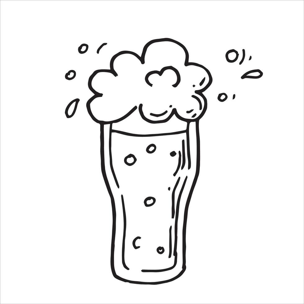 vetor desenhando do uma Cerveja caneca dentro rabisco estilo em a Festival de outubro tema. fofa simples desenhos com cerveja, salsichas, Cerveja festival dentro Outubro