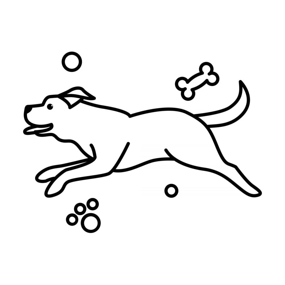 ícone de ilustração vetorial bonito dos desenhos animados de um cachorro grande. é um estilo de contorno. vetor