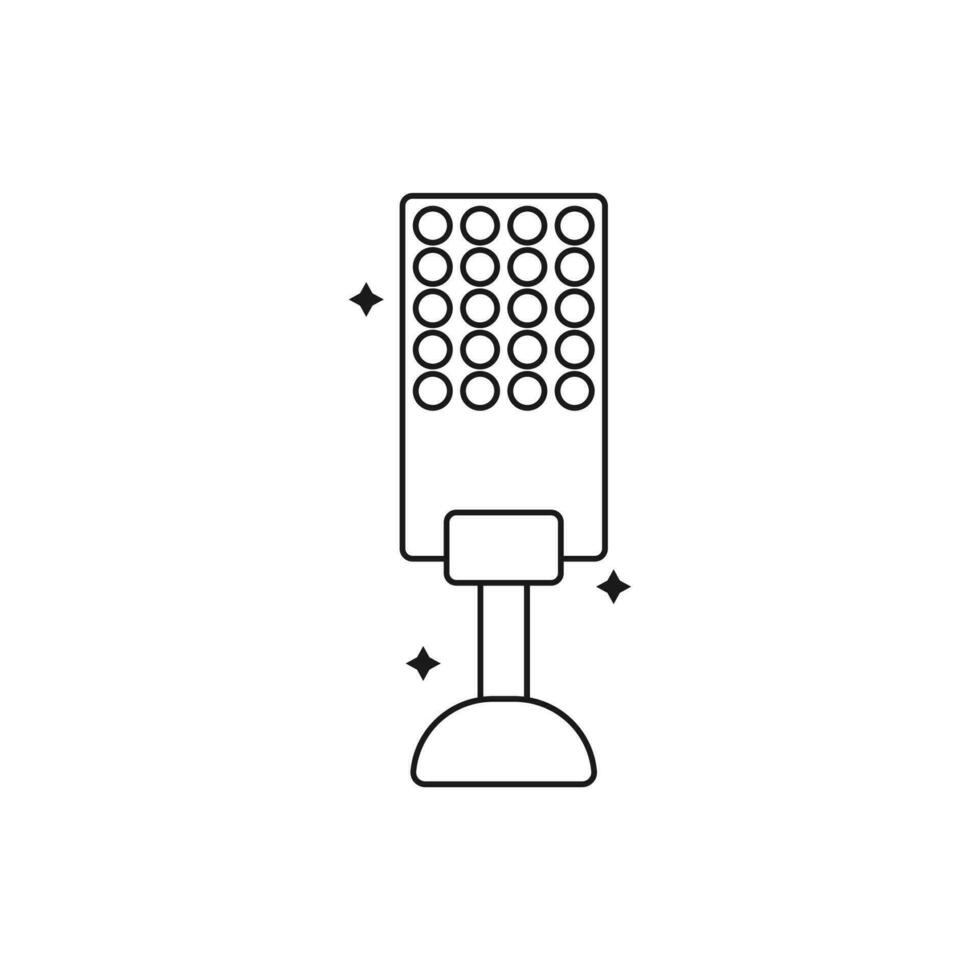 microfone esboço ícone vetor modelo