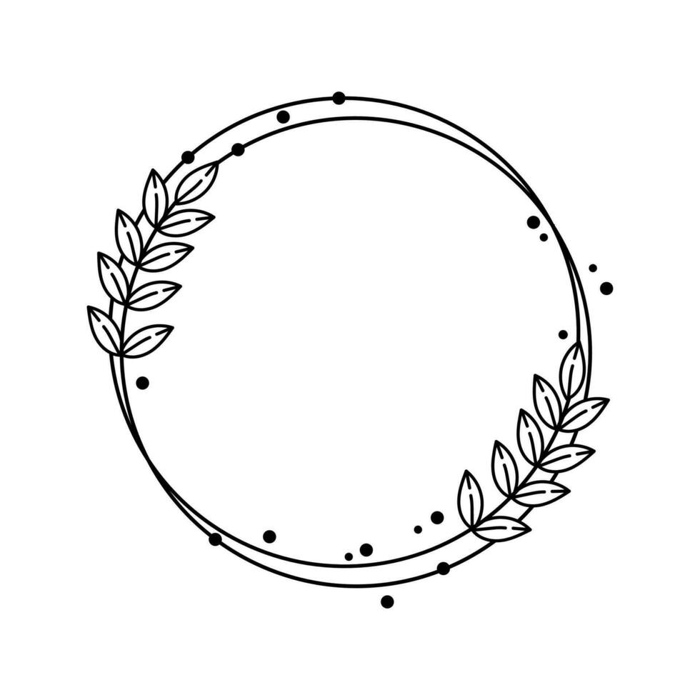círculo floral quadro, Armação linha arte ilustração livre vetor elemento