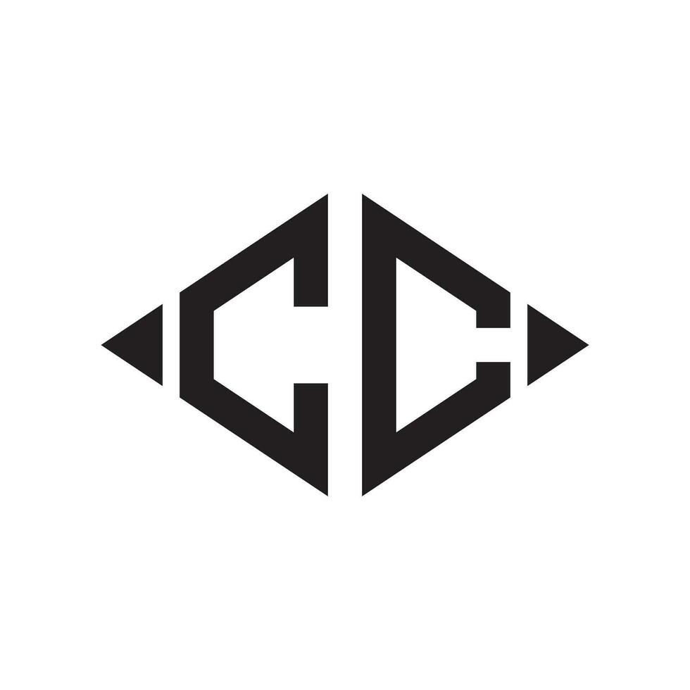 logotipo c losango estendido monograma 2 cartas alfabeto Fonte logotipo logótipo bordado vetor