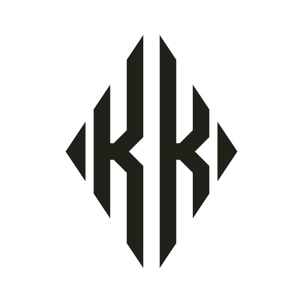 logotipo k condensado losango monograma 2 cartas alfabeto Fonte logotipo logótipo bordado vetor