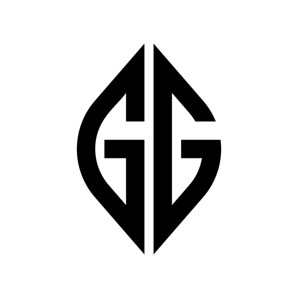logotipo g curva losango estendido monograma 2 cartas alfabeto Fonte logotipo logótipo bordado vetor