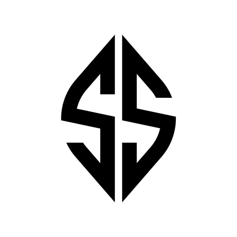 logotipo s curva losango estendido monograma 2 cartas alfabeto Fonte logotipo logótipo bordado vetor