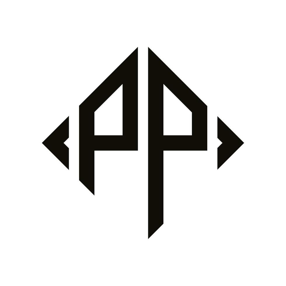 logotipo pág. losango monograma 2 cartas alfabeto Fonte logotipo logótipo bordado vetor