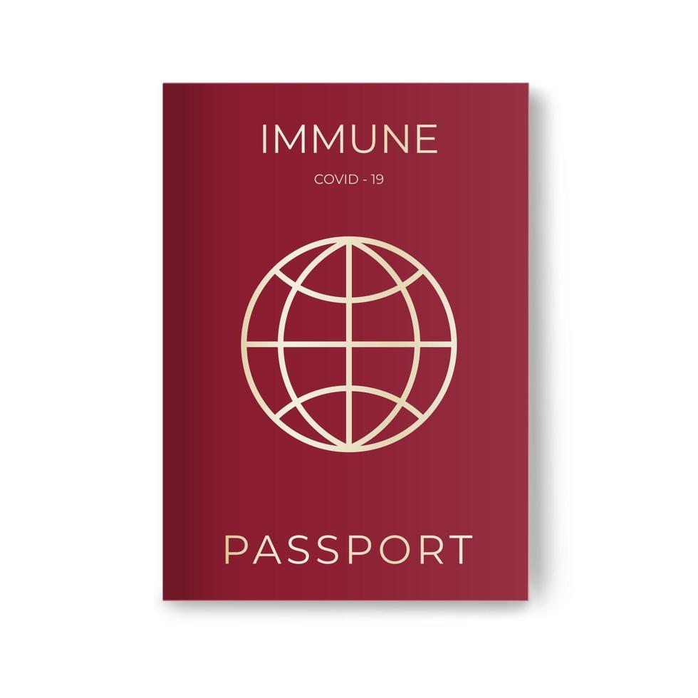 passaporte de vacina. documento imune covid-19 turístico. viagens e férias revelam o mundo. ilustração da arte vetorial vetor