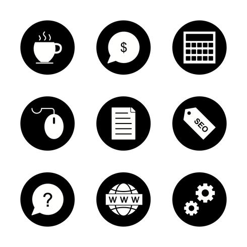 Conjunto de vetor SEO Search Engine Optimization Icons