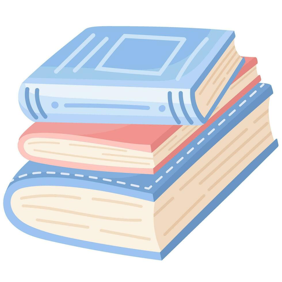 pilha do livros para ler dentro plano Projeto estilo. literatura para lendo e Educação. vetor