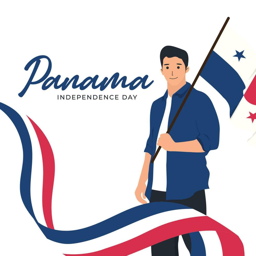 Panamá independência dia bandeira modelo vetor