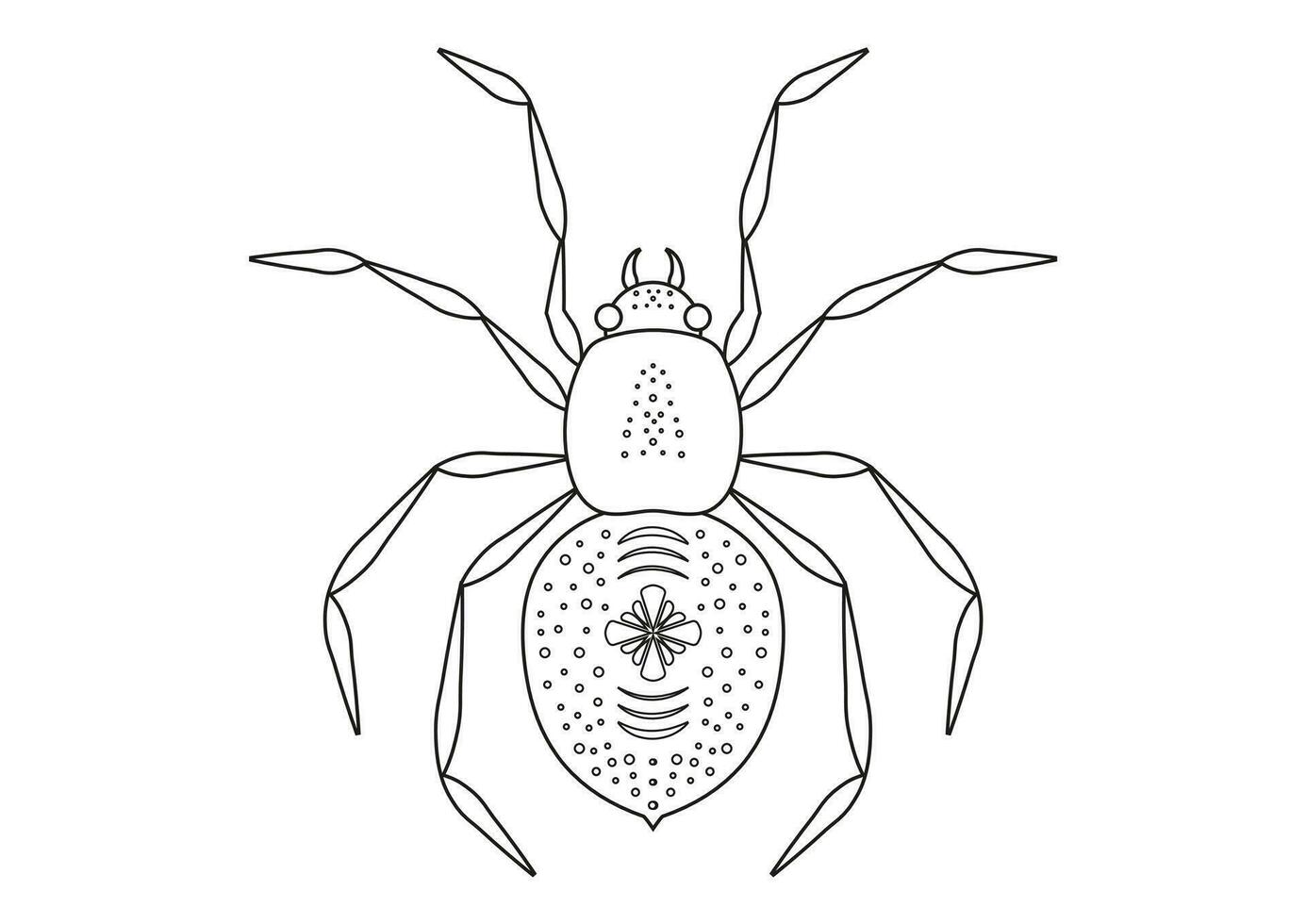 Preto e branco aranha clipart vetor isolado em branco fundo. coloração página do uma aranha