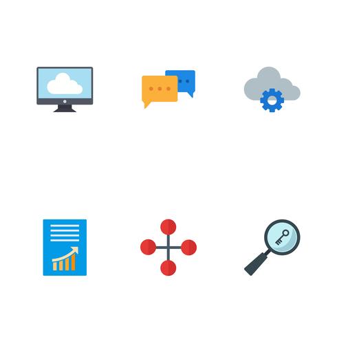 Conjunto de vetor SEO Search Engine Optimization Icons