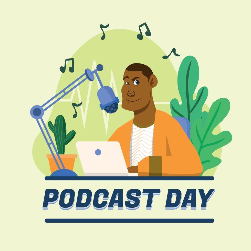 dia mundial do podcast vetor