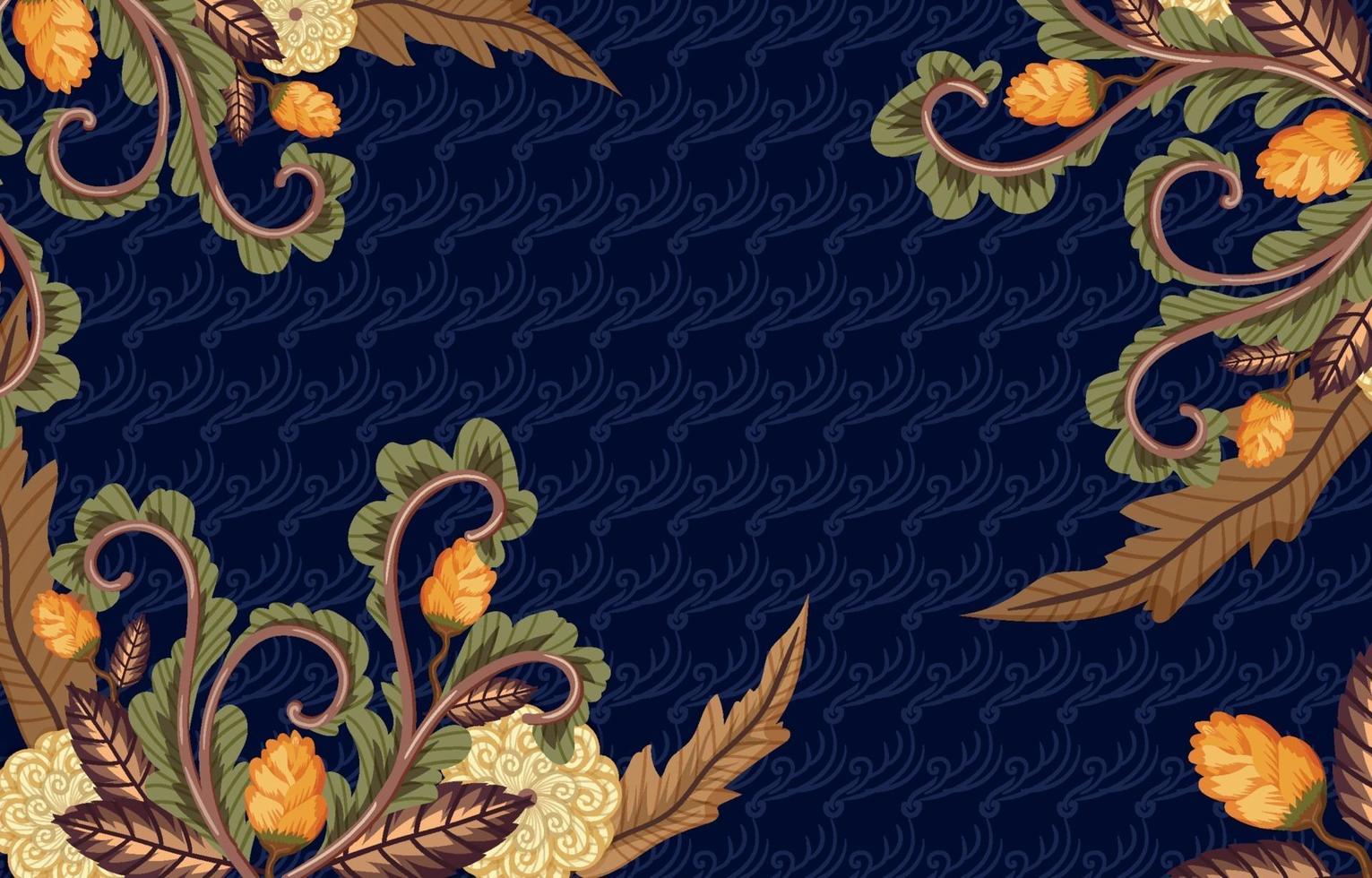 fundo floral batik vetor