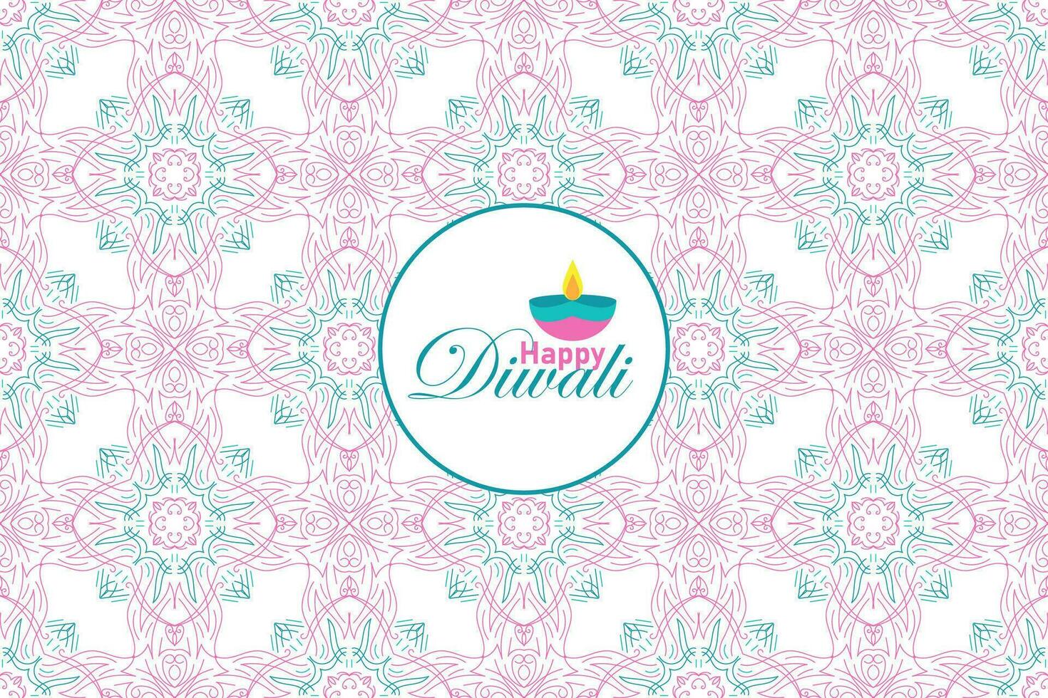 indiano festival feliz diwali desatado padrão, feriado fundo, diwali celebração cumprimento cartão, vetor ilustração Projeto.