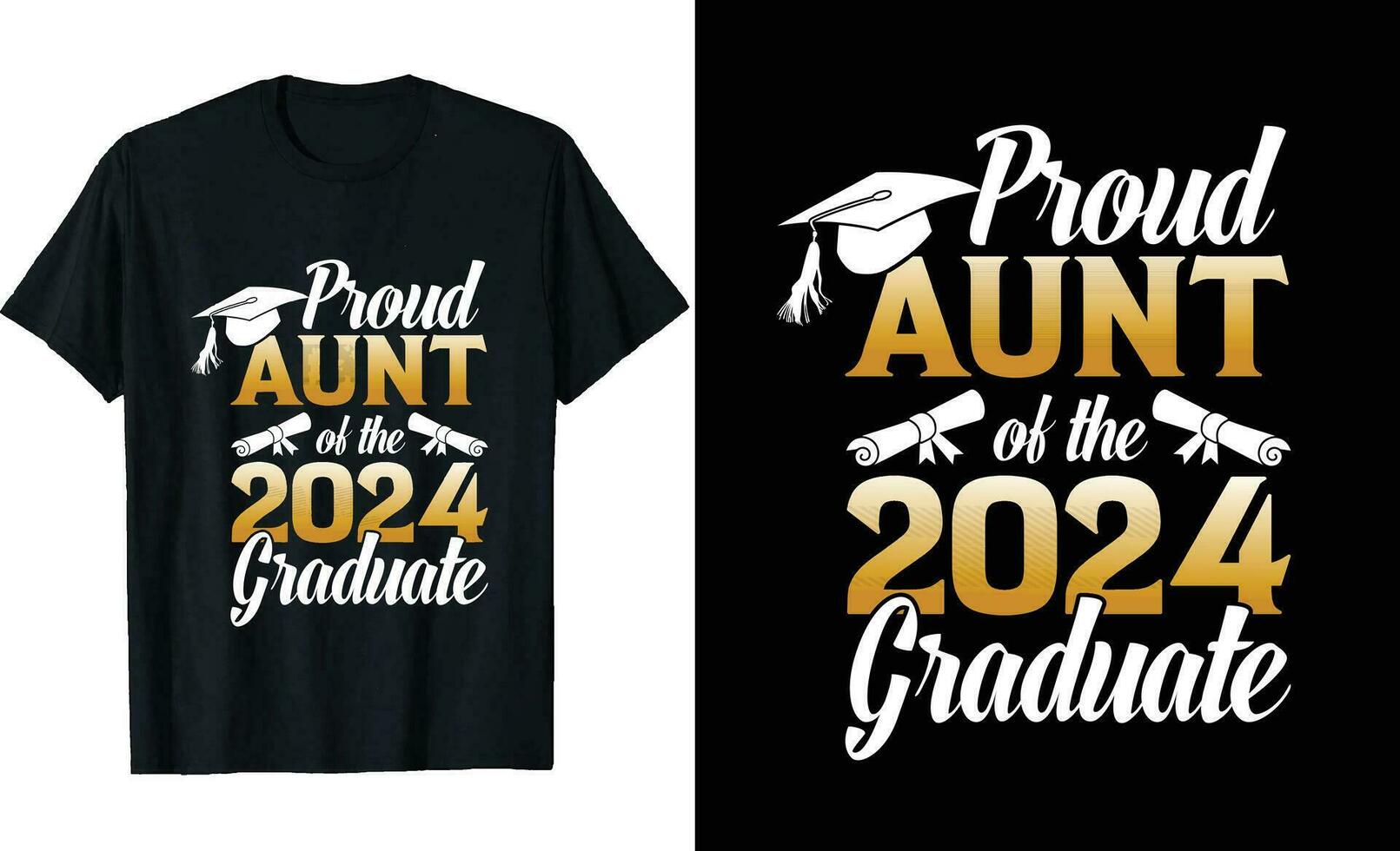 orgulhoso tia do uma 2024 graduado camiseta Projeto ou graduação t camisa ou tipografia t camisa Projeto ou graduação citações vetor
