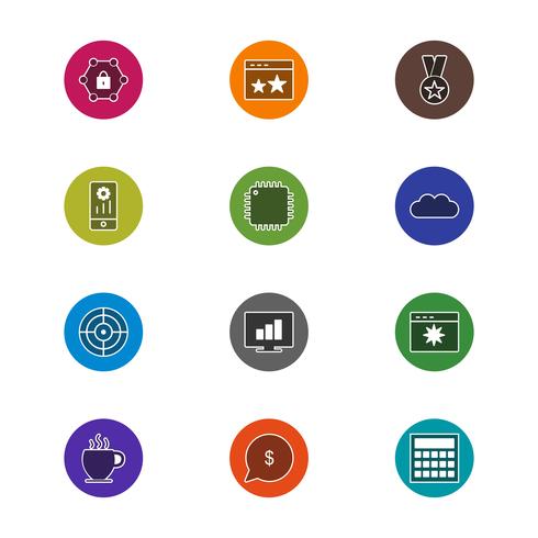 Conjunto de vetor SEO Search Engine Optimization Icons