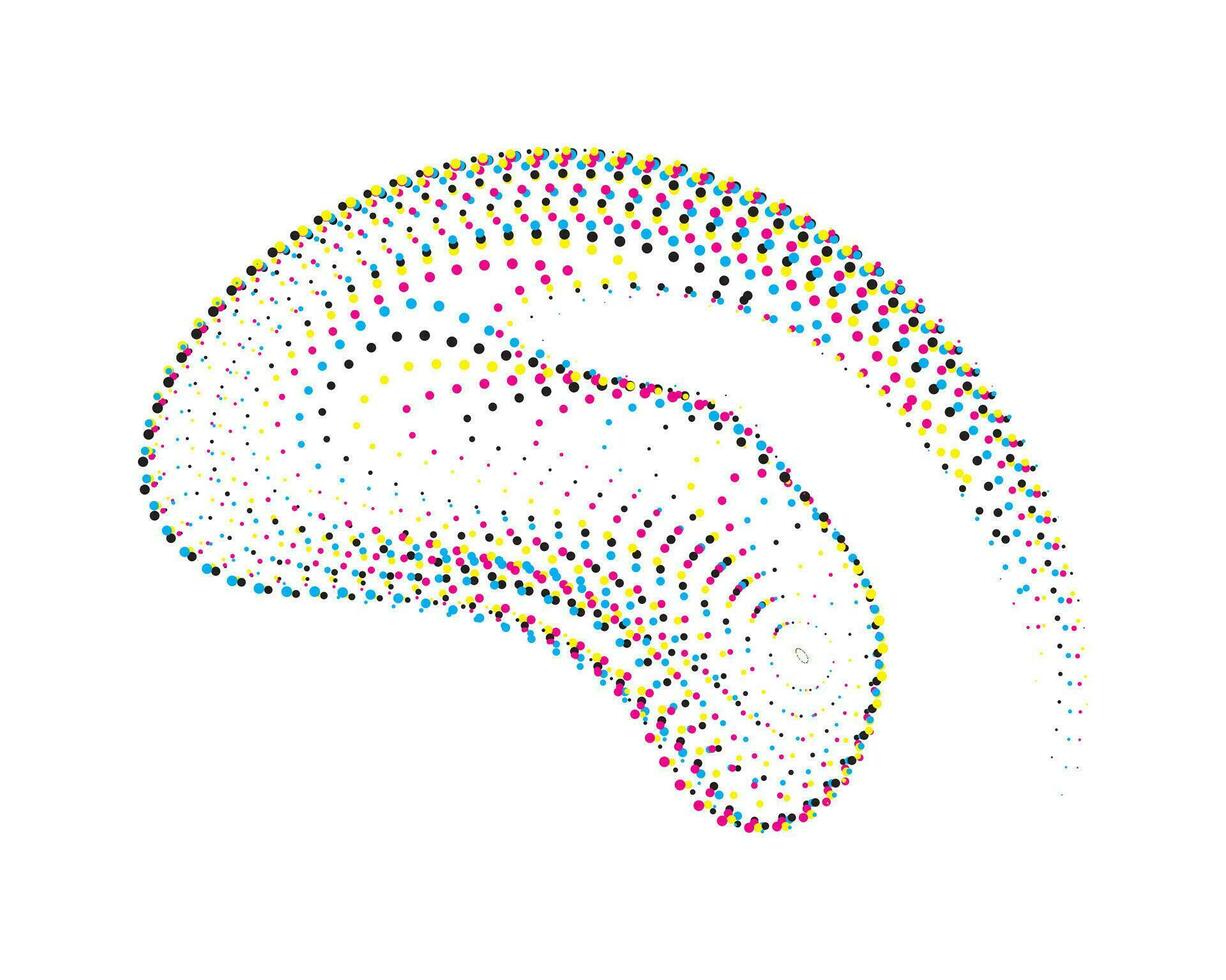uma colorida ícone do pontos em uma branco fundo, uma onda do colori pontos em uma branco fundo, uma colorida do círculo abstrato a Caracol com pontos, uma colorida abstrato Projeto com pontos, uma cmyk vetor