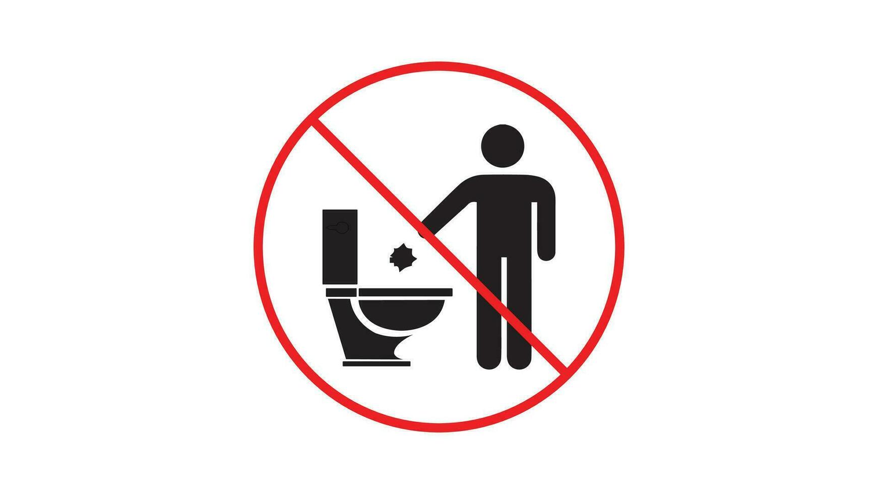 ícone para não jogando lixo para dentro a banheiro vetor
