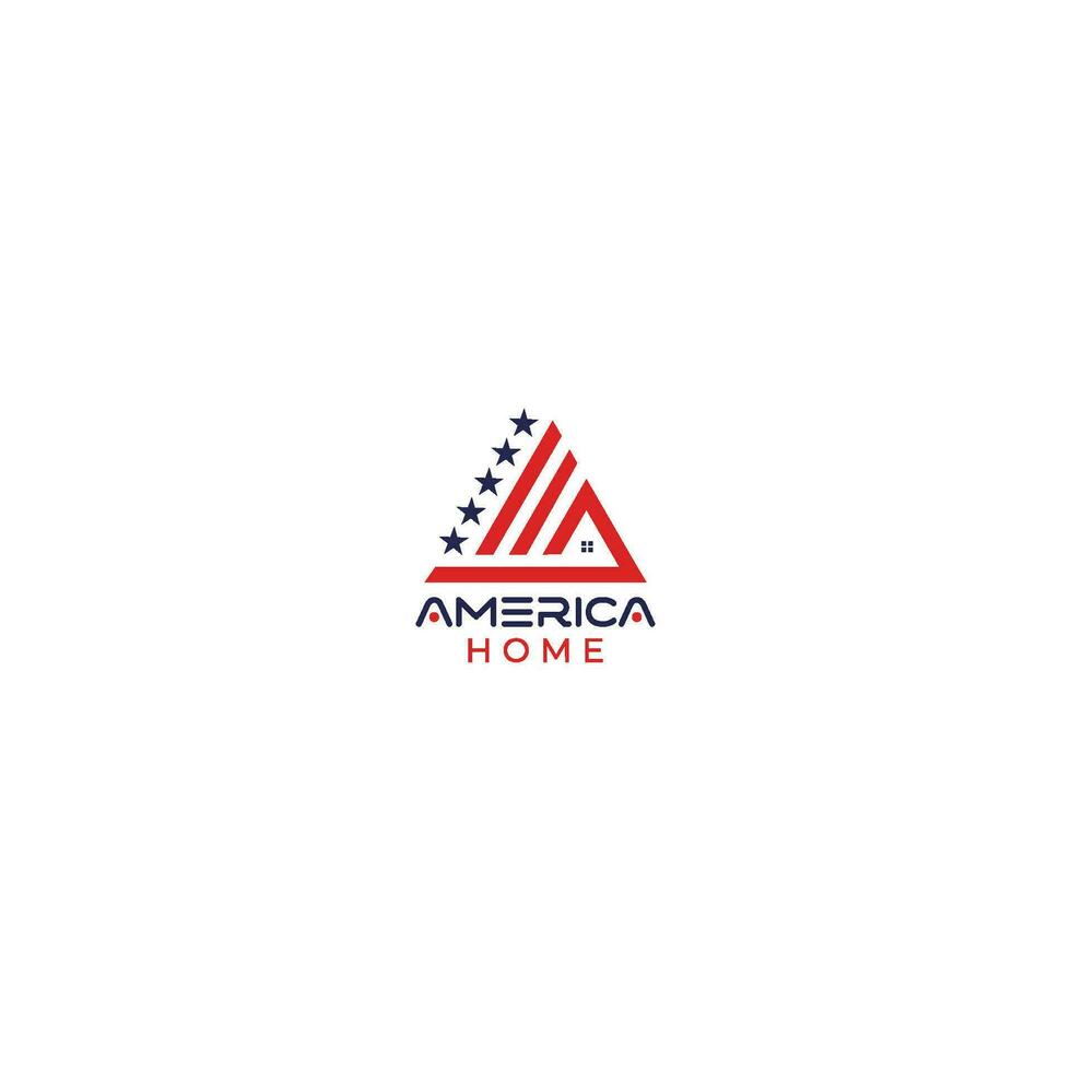triângulo América casa logotipo Projeto vetor
