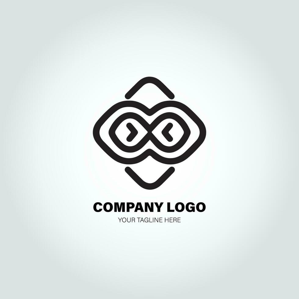 companhia logotipo com girar formas, dentro a estilo do minimalista monocromático, Preto e branco, simples, estêncil Projeto estilo vetor