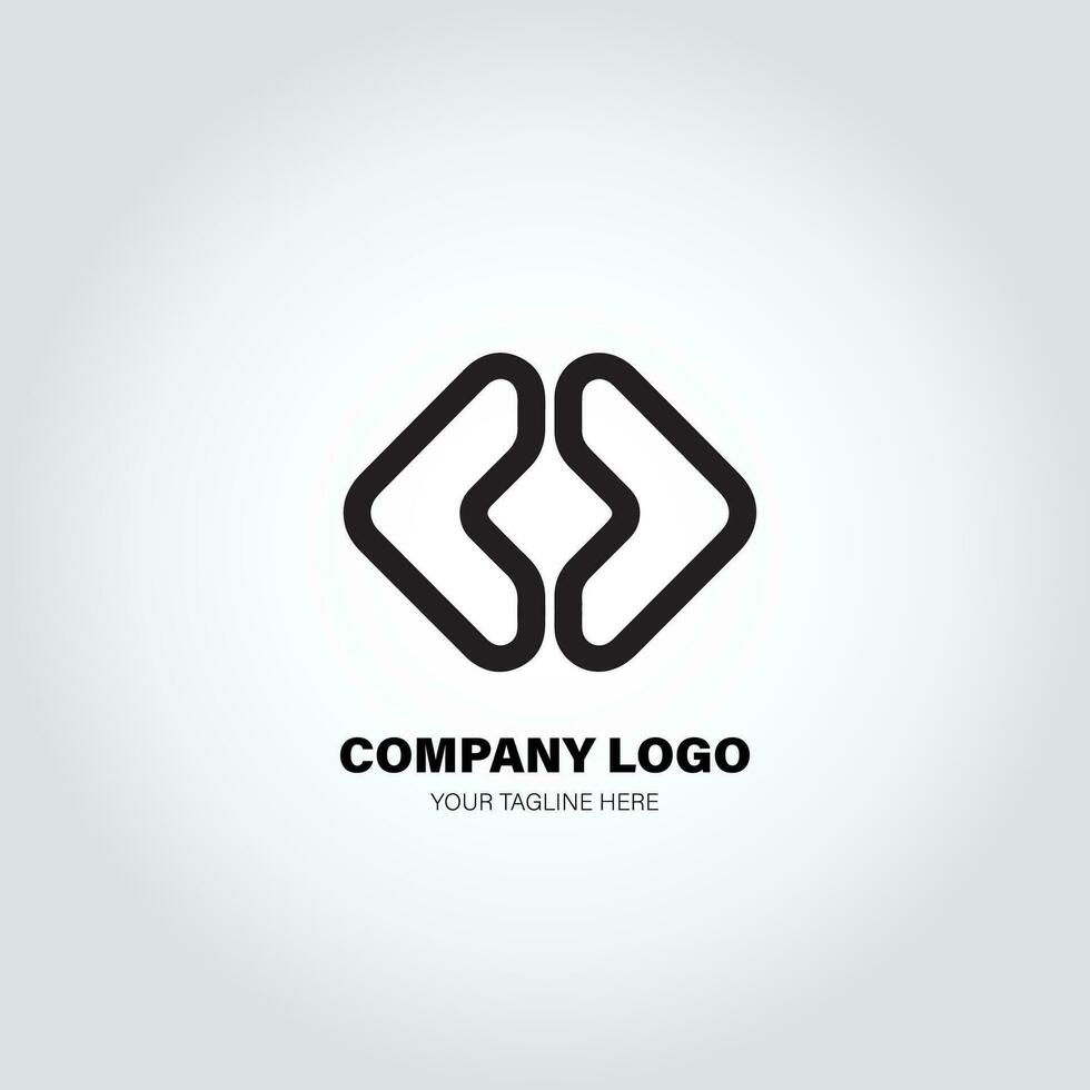 companhia logotipo com girar formas, dentro a estilo do minimalista monocromático, Preto e branco, simples, estêncil Projeto estilo vetor
