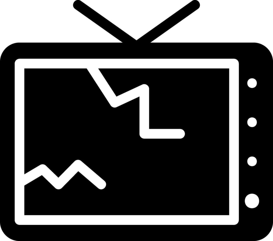 ícone de glifo de tv vetor